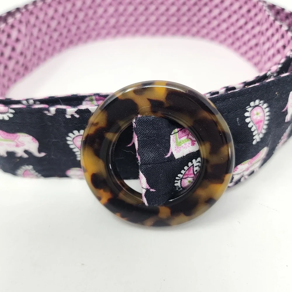 Vera Bradley Pink Elephant Cloth Belt Women's OS Adjustable Preppy